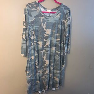 Camo Dress faded camouflage print